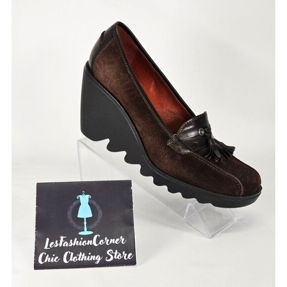 Donald J Pliner Women's Dark Brown Platform Wedges Size 8.5 506 - Picture 11 of 13